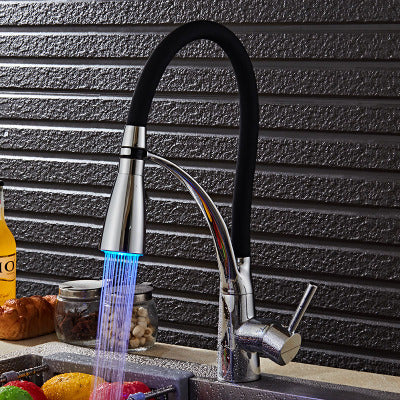 Kitchen faucet with cold tropical lamp